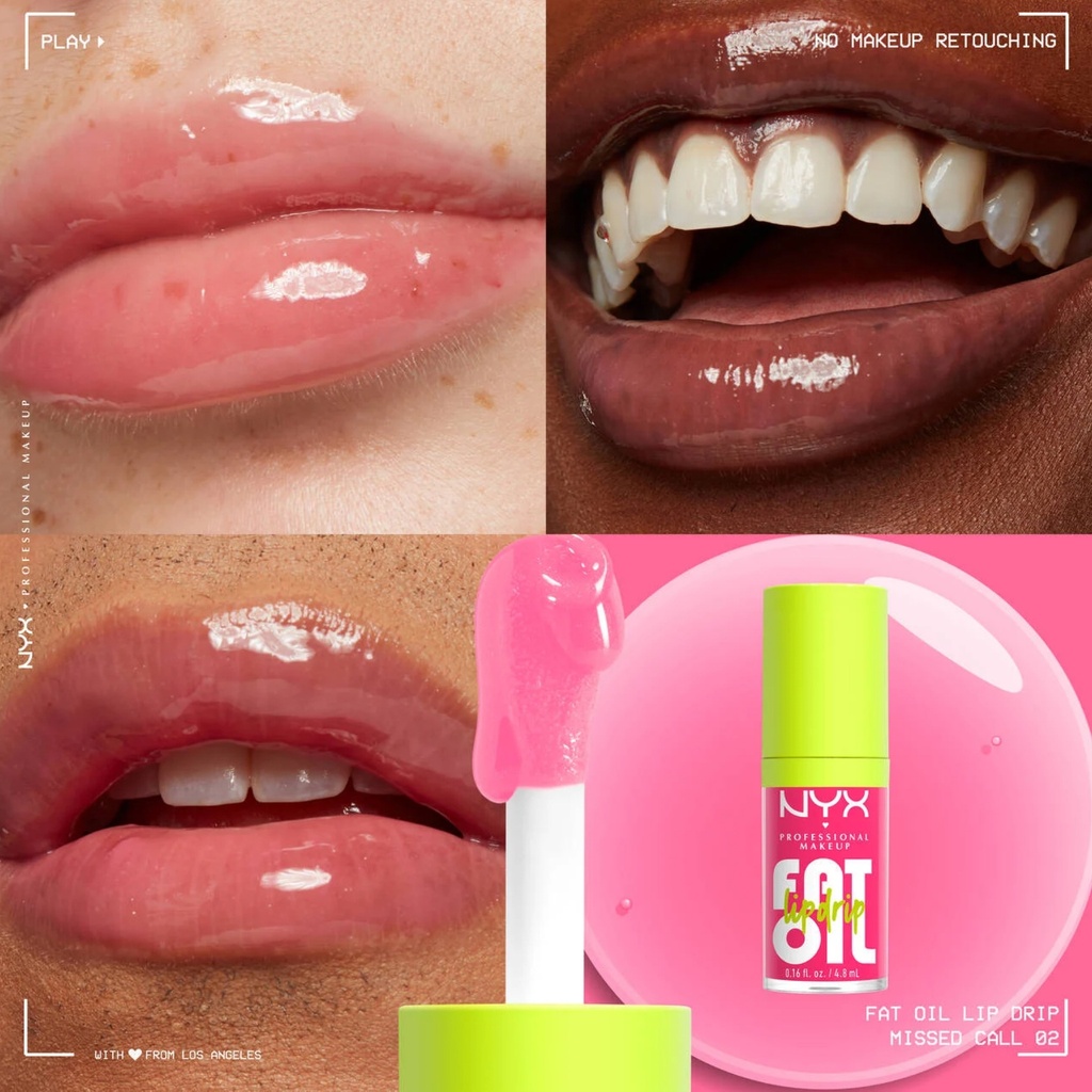 NYX Professional Makeup Fat Oil Lip Drip Gloss Tono Missed Call FPLD02 - 4.8ml