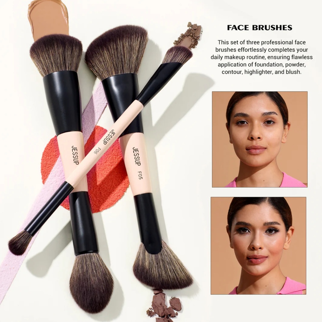 JESSUP Duo-End Brush Versatility Collection (Peach Dust) T600