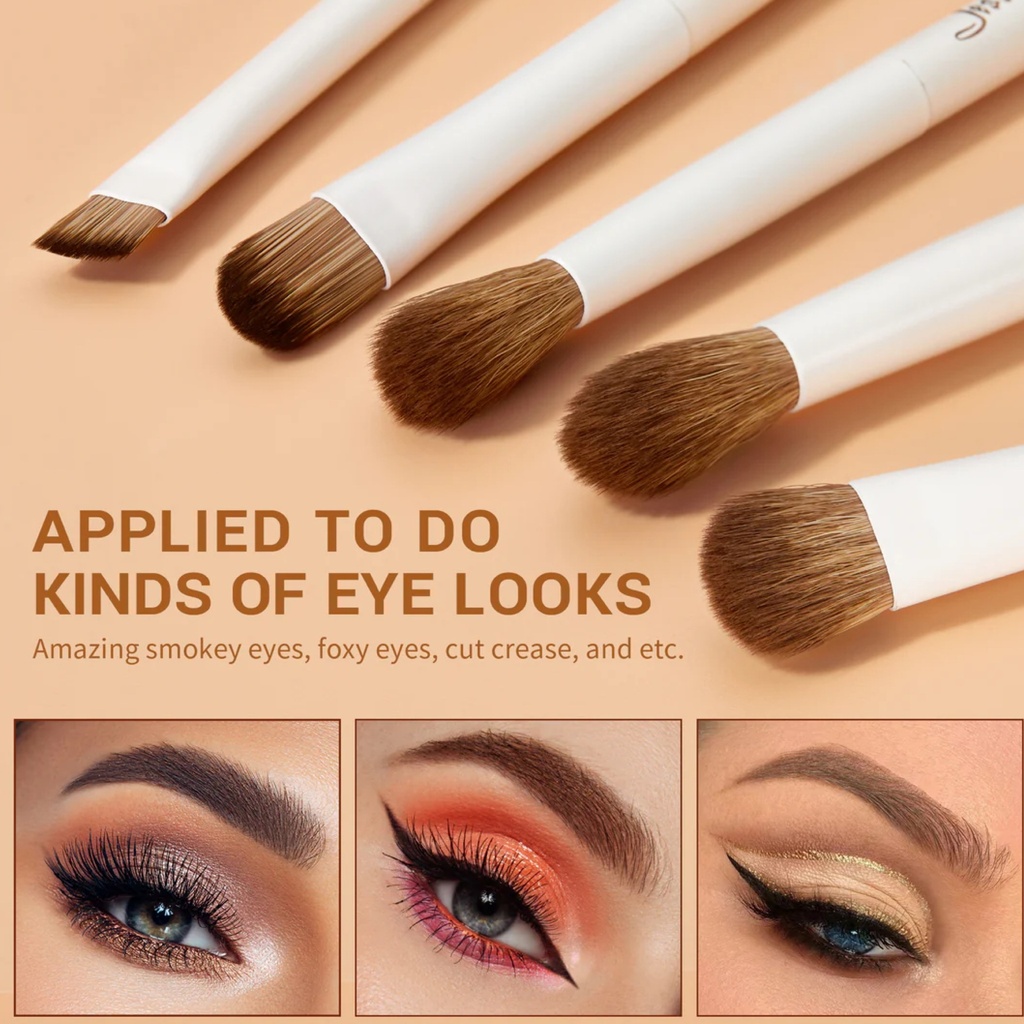 JESSUP Luxury Light Gray Comprehensive Eye and Face Brush Set 14pcs T329