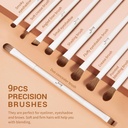 JESSUP Luxury Light Gray Comprehensive Eye and Face Brush Set 14pcs T329