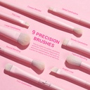 Jessup Crystal Pink Makeup Brushes Set Premium Vegan T495
