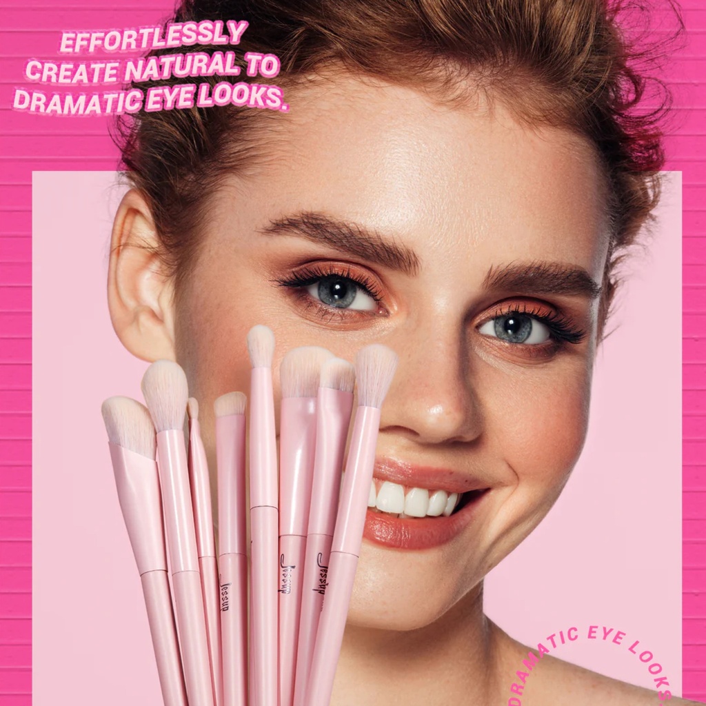 Jessup Crystal Pink Makeup Brushes Set Premium Vegan T495