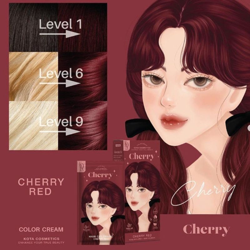 Kota Cosmetics Hair Color Cream Cherry Red - 100ml