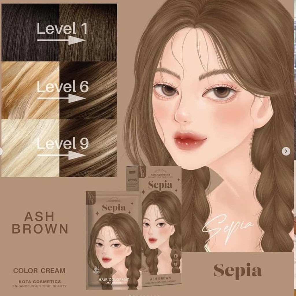 Kota Cosmetics Hair Color Cream Sepia 100 ml