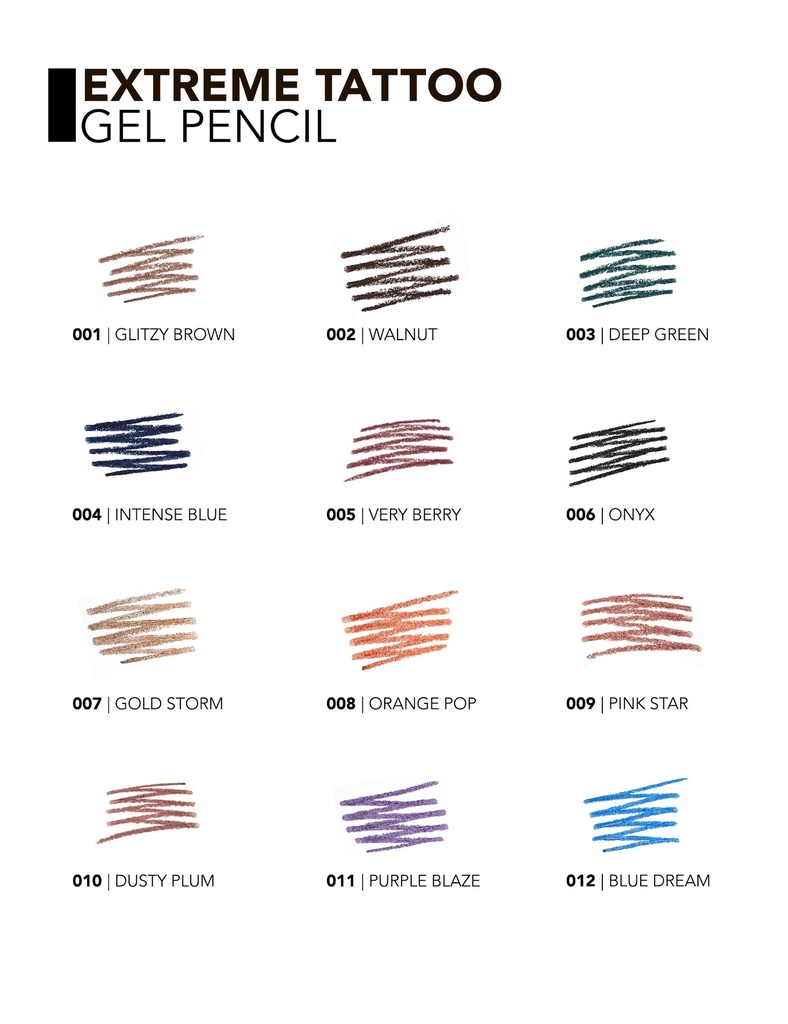 Flormar Extreme Tattoo Gel Pencil -1,2 g