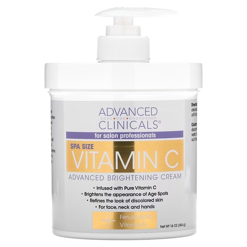 Advanced Clinicals Vitamin C Brightening Face & Body Cream - 454g