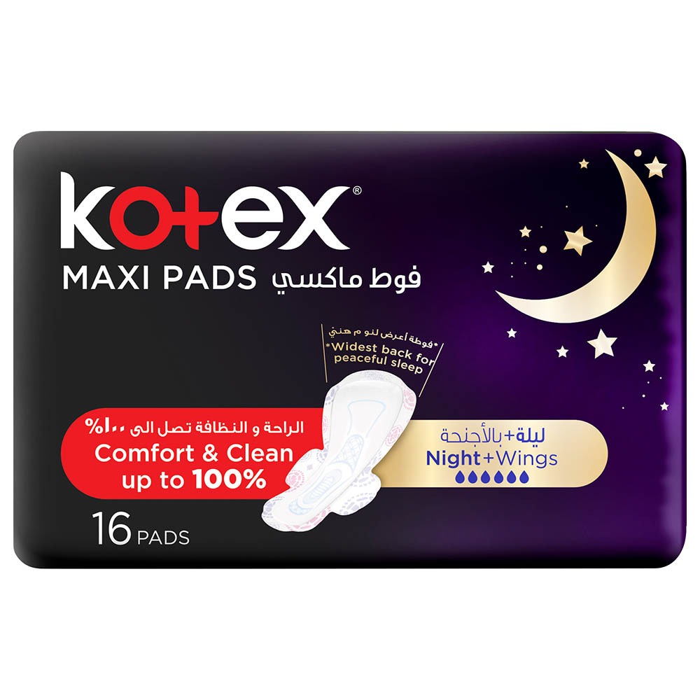 Kotex Maxi Pads Night With Wings 