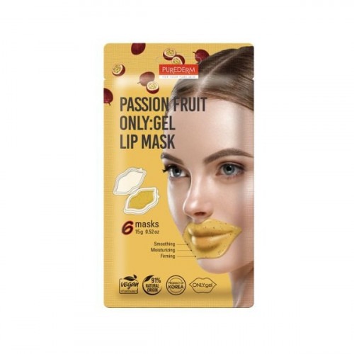 Purederm Passion Fruit Gel Lip Mask - 6 PCs