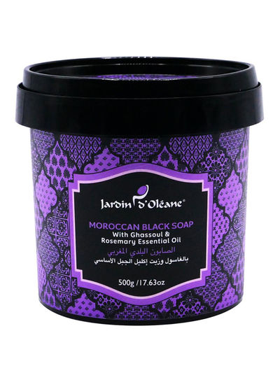 Jardin D Oleane Moroccan Black Soap with Ghassoul & Rosemary Essential Oil