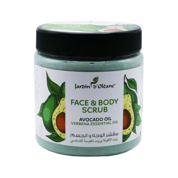 Jardin D Oleane Avocado Oil Verbena Essential Oil Face & Body Scrub - 500 ml