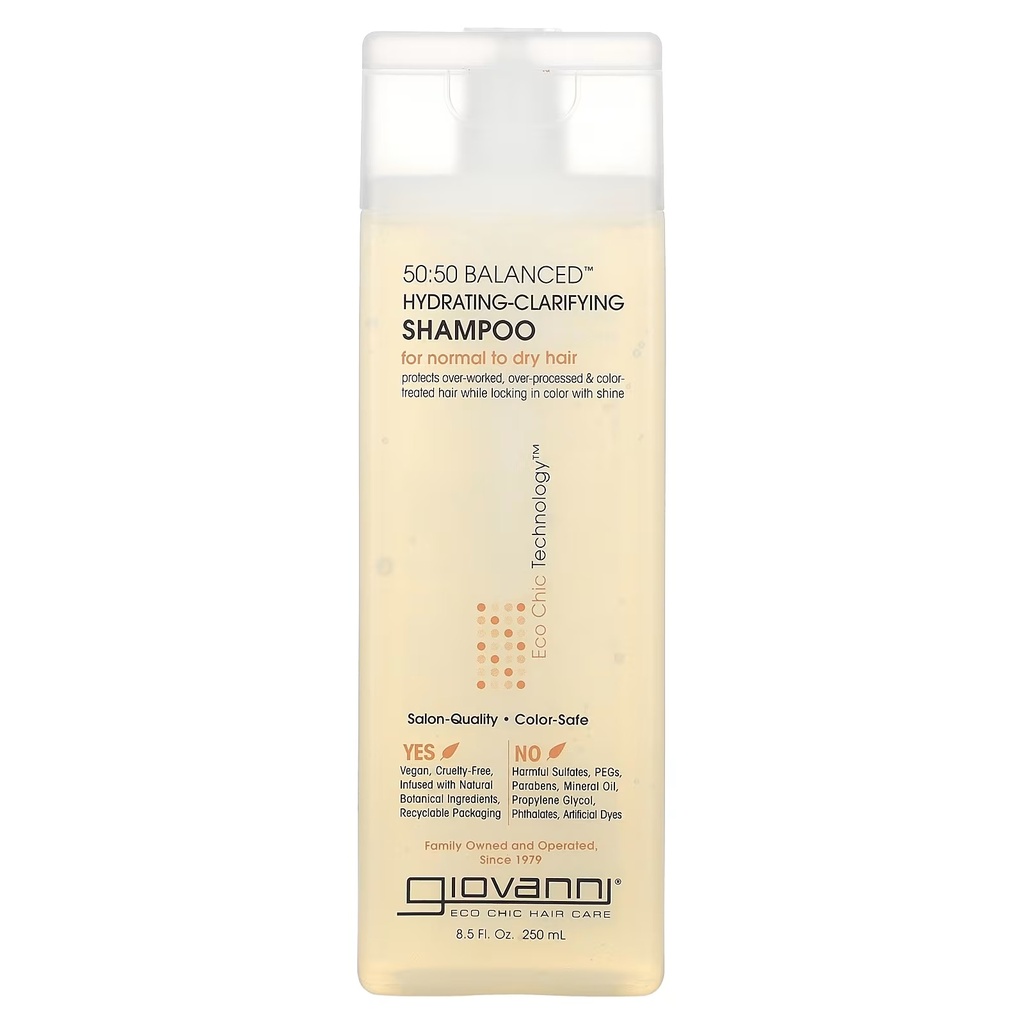 Giovanni 50:50 Balanced Hydrating-Clarifying Shampoo For Normal to Dry Hair - 250 ml