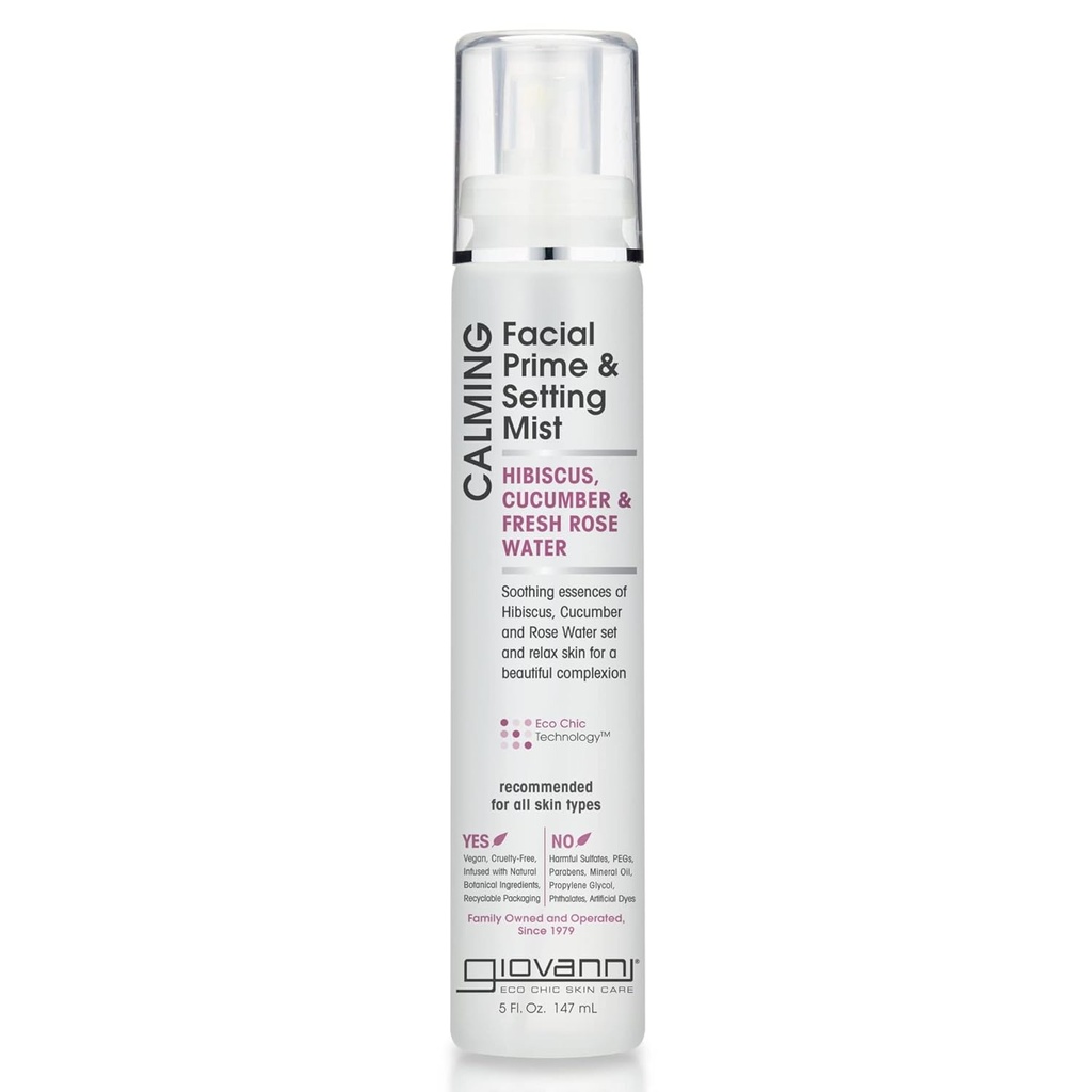 Giovanni Calming Facial Prime & Setting Mist Hibiscus Cucumber Rose Water - 147 ml