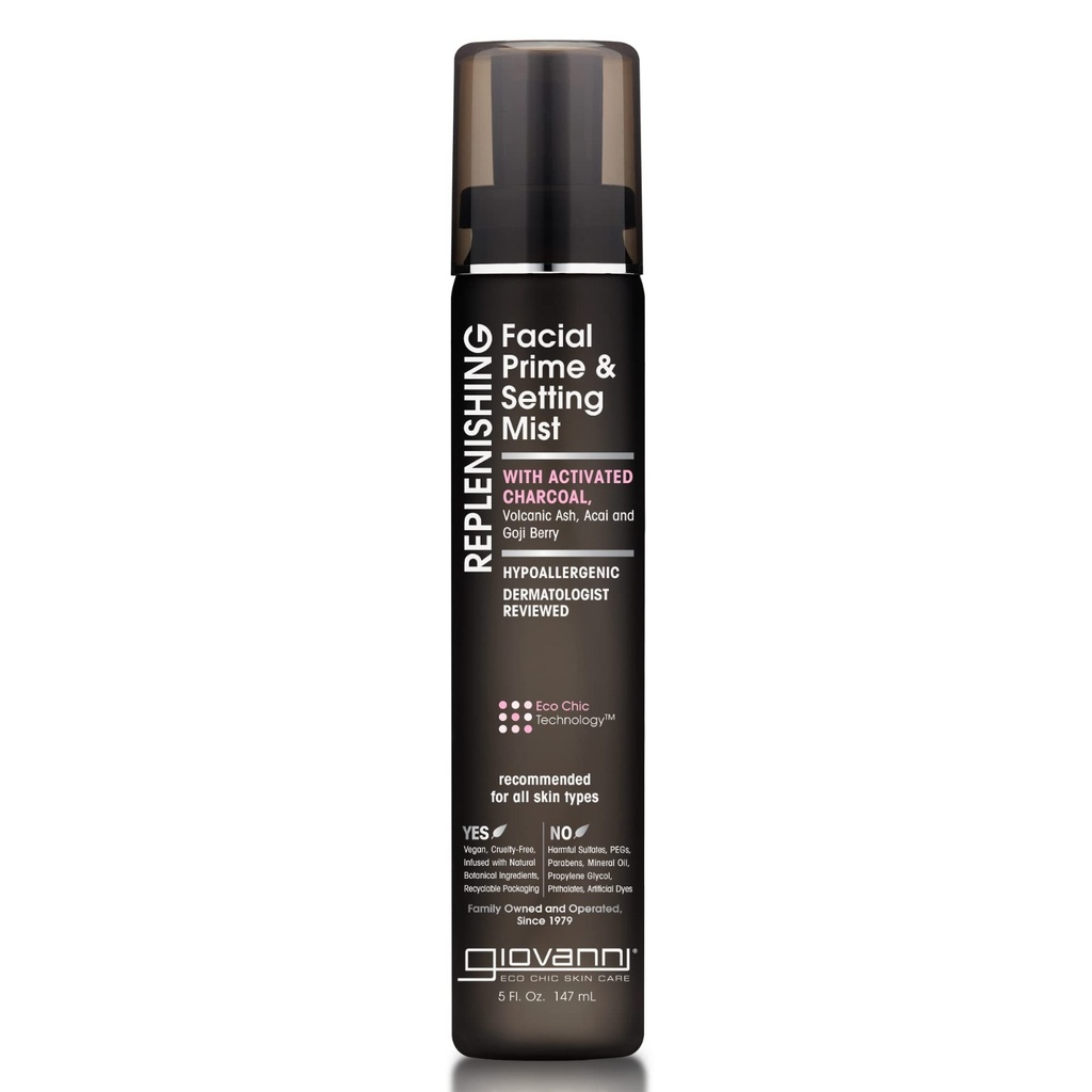 Giovanni  Replenishing Facial Prime & Setting Mist with Activated Charcoal - 147 ml