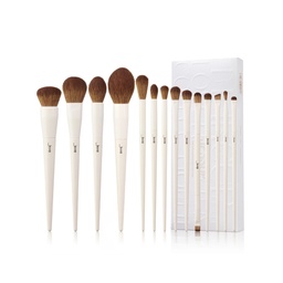 JESSUP Luxury Light Gray Comprehensive Eye and Face Brush Set 14pcs T329