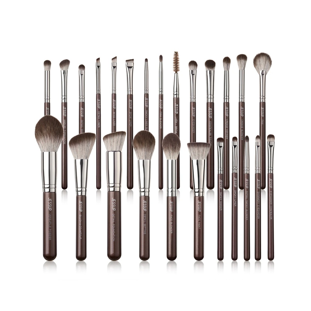 JESSUP Professional Makeup Brush Set Full Face Shimmer Brown 25pcs T511
