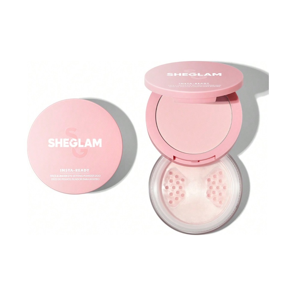 SHEGLAM Insta-Ready Face & Under Eye Setting Powder Duo-Bubblegum 