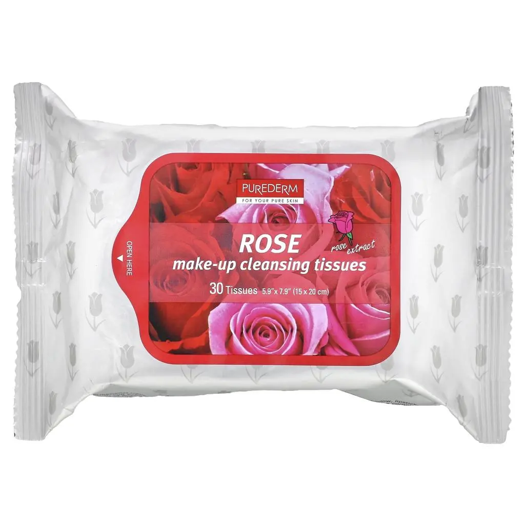 Purederm Makeup Cleansing Tissues 30 (ROSE)