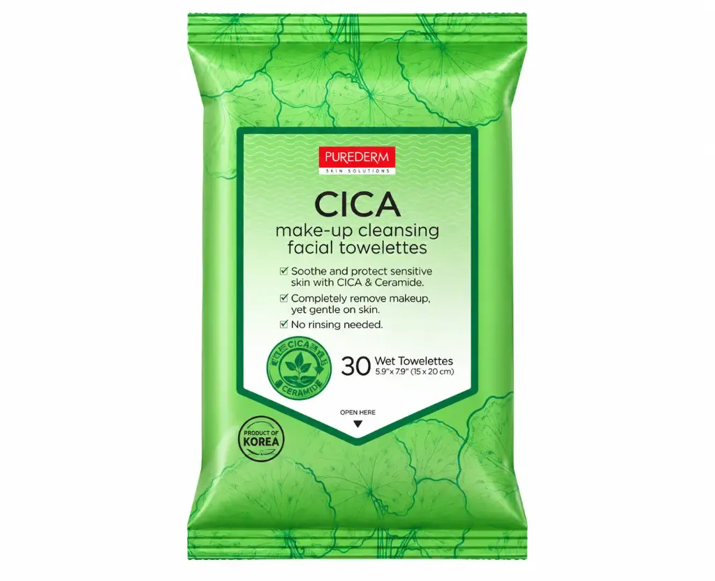 Purederm Ads642 Cica Makeup Cleasnsing Facial Towelettes
