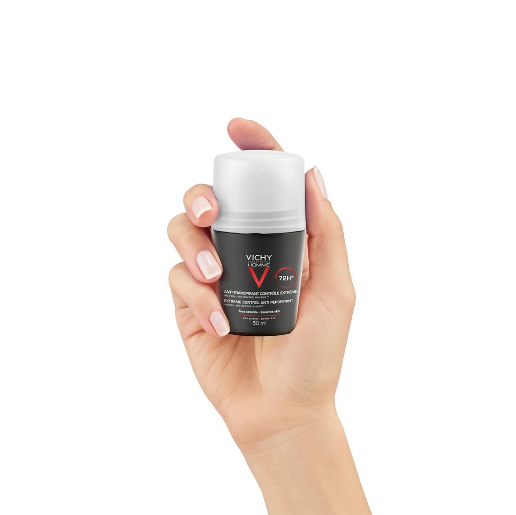 [فيتشي/ Vichy] Vichy Homme Deodorant 72Hr Extreme Control Anti-Perspirant Roll-On - 50ml