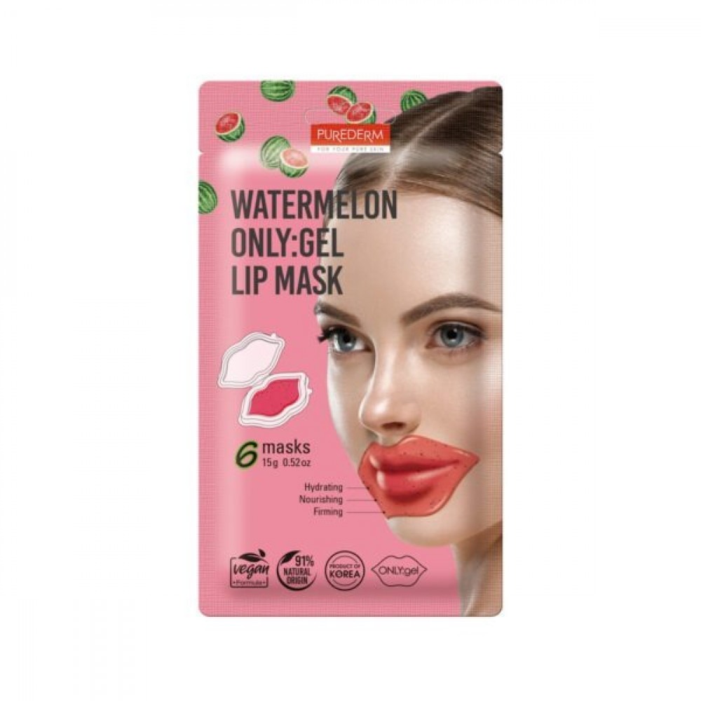 [بيورديرم/ Purederm] Purederm Watermelon gel lip mask - 6 pcs