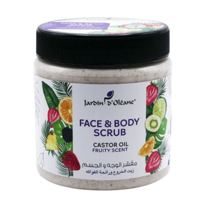 [جاردن اوليان / Jardin Oleane] Jardin D Oleane Castor Oil and Fruity Scent Face & Body Scrub - 500 ml