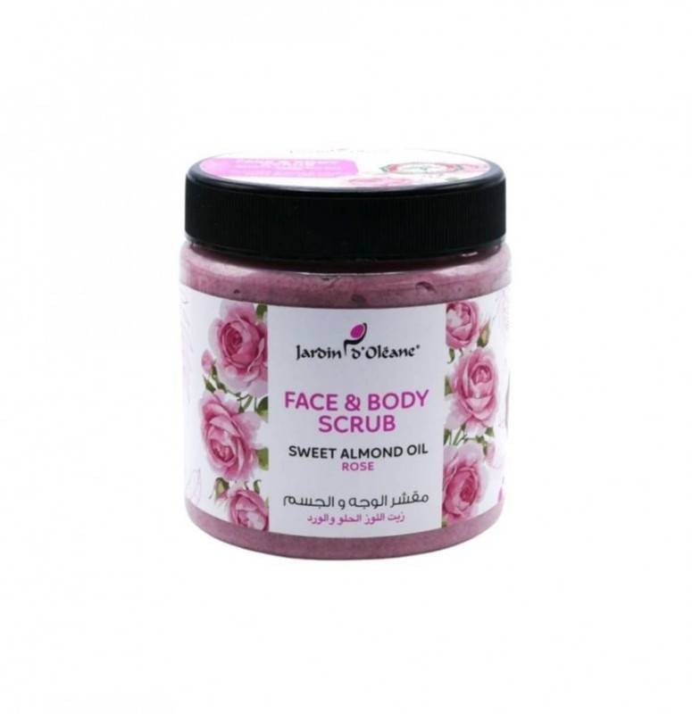 [جاردن اوليان / Jardin Oleane] Jardin D Oleane Sweet Almond Oil Rose Face & Body Scrub - 500 ml