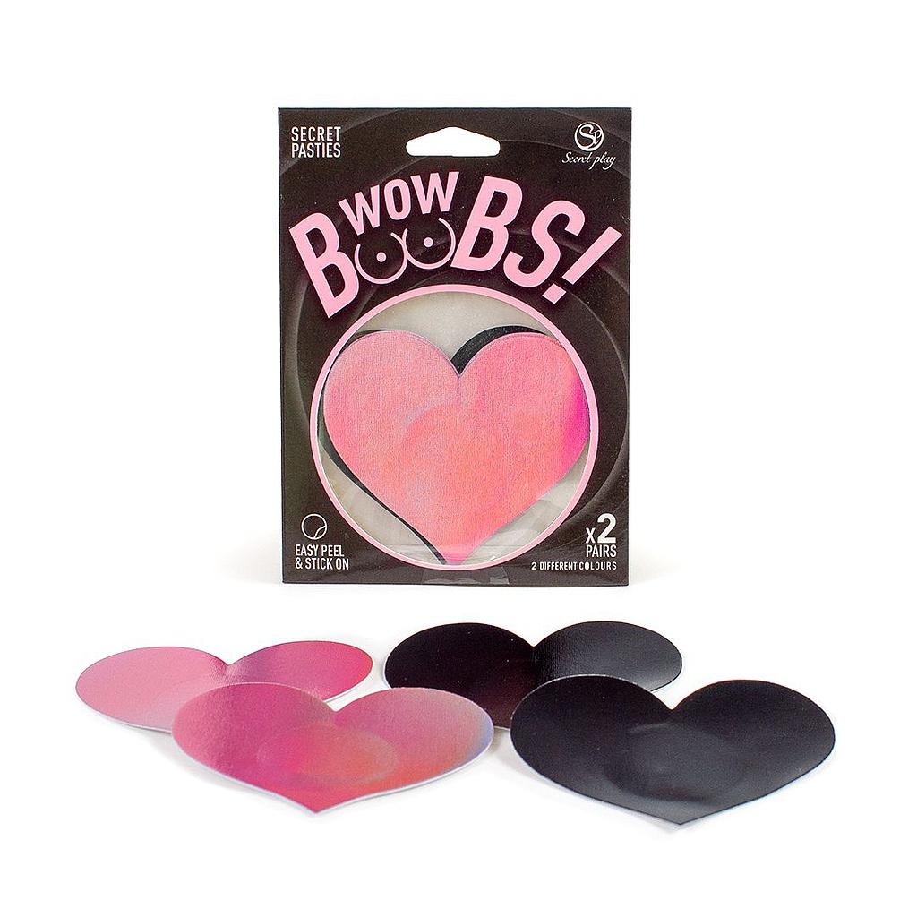 [سيكرت بلاي / Secret Play]  Secret Play Wow Boobs Heart Nipple Pasties 