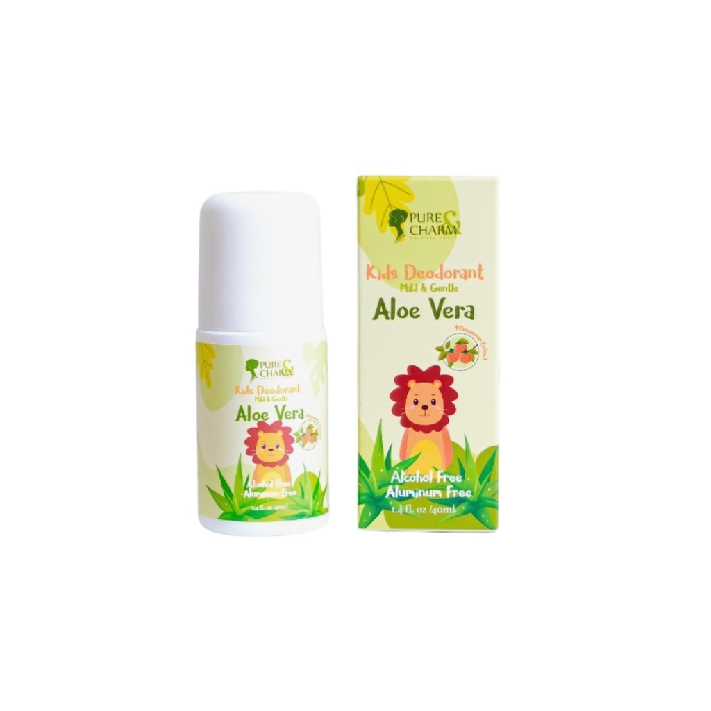 [بيور اند تشارم / Pure And Charm] مزيل عرق للأطفال بخلاصة الصبار من بيور تشارم – 40 مل