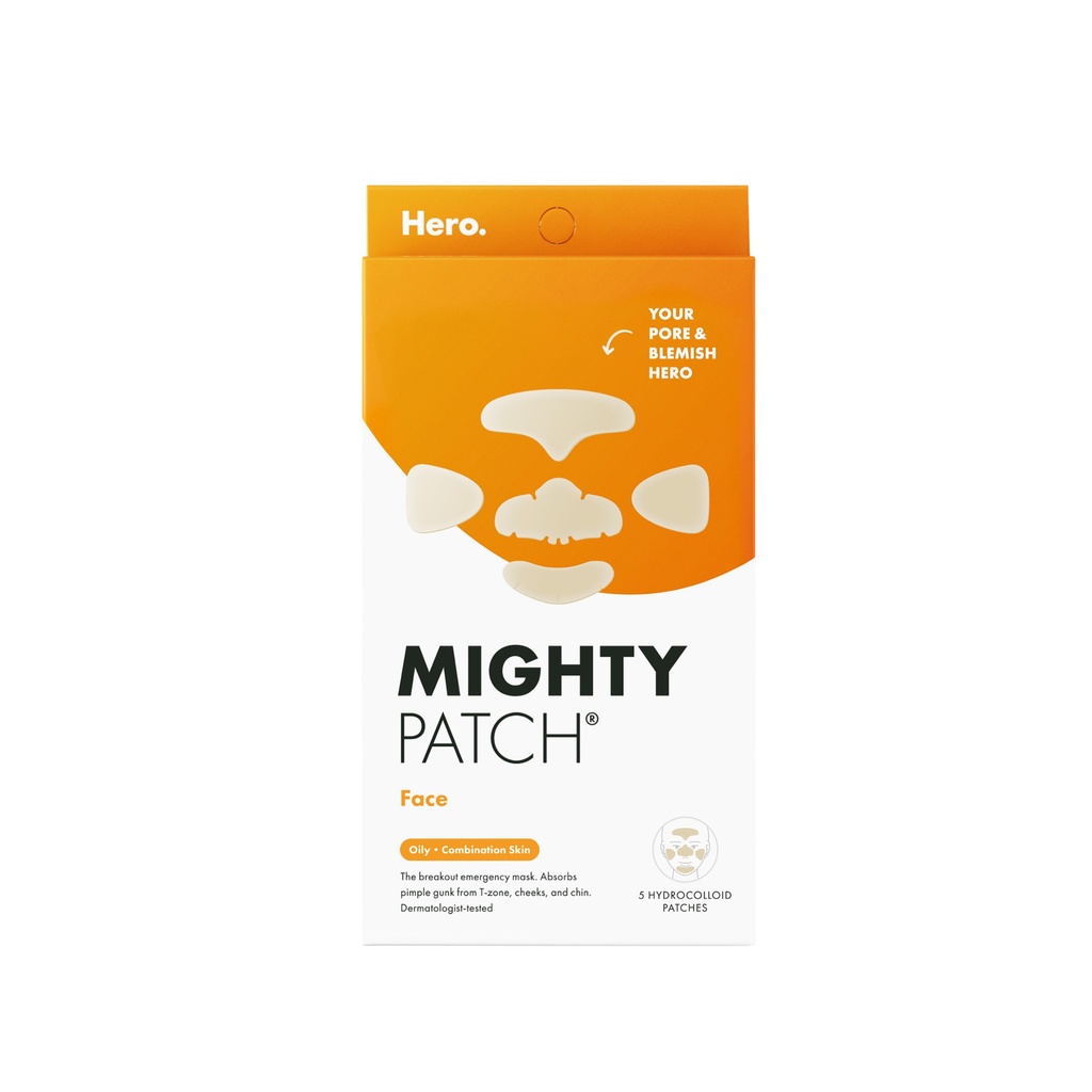 [هيرو كوزمتيكس / Hero Cosmetics] Hero Cosmetics Mighty Patch Face, Oily Combination Skin - 5 Hydrocolloid Patches