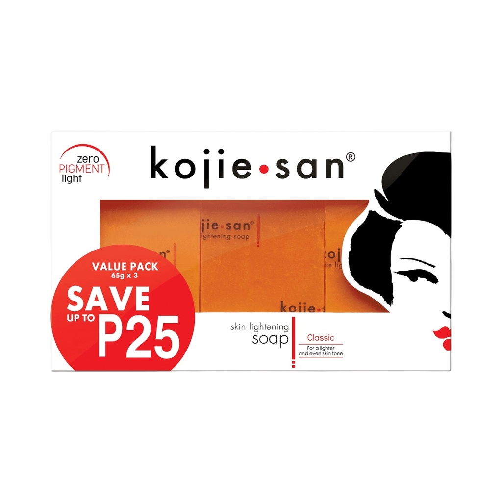 [كوجي سان/ kojie san] Kojie San Skin Lightening Soap 65g - Pack Of 3 