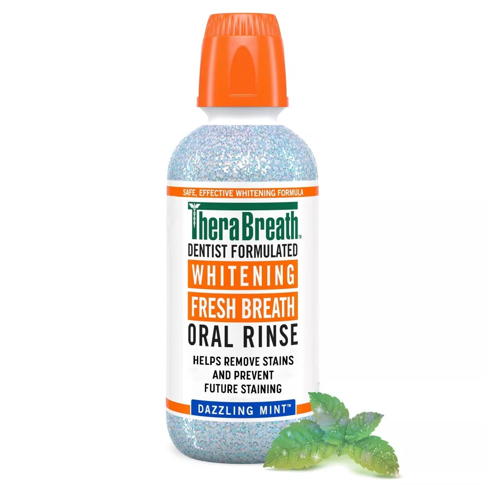 [ثيرابريث /  Therabreath] Therabreath Whitening Fresh Breath Oral Rinse Dazzling Mint - 473 ml
