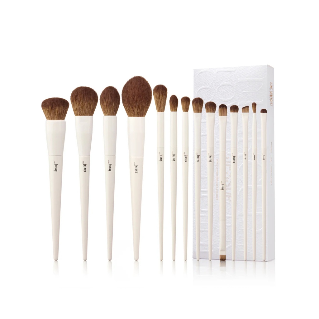 [جيسب / JESSUP] JESSUP Luxury Light Gray Comprehensive Eye and Face Brush Set 14pcs T329