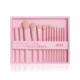 [جيسب / JESSUP] Jessup Crystal Pink Makeup Brushes Set Premium Vegan- T495