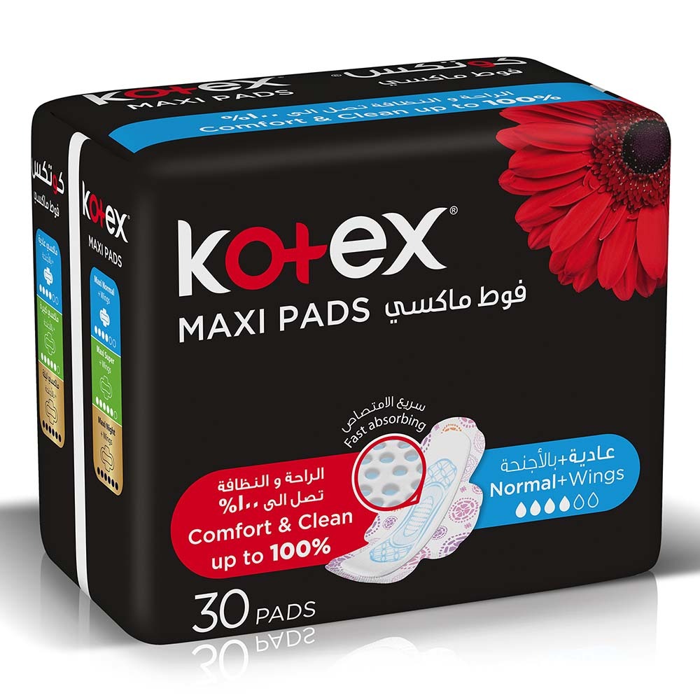 [كوتكس / Kotex] Kotex Maxi Pads Normal With Wings -30 pads