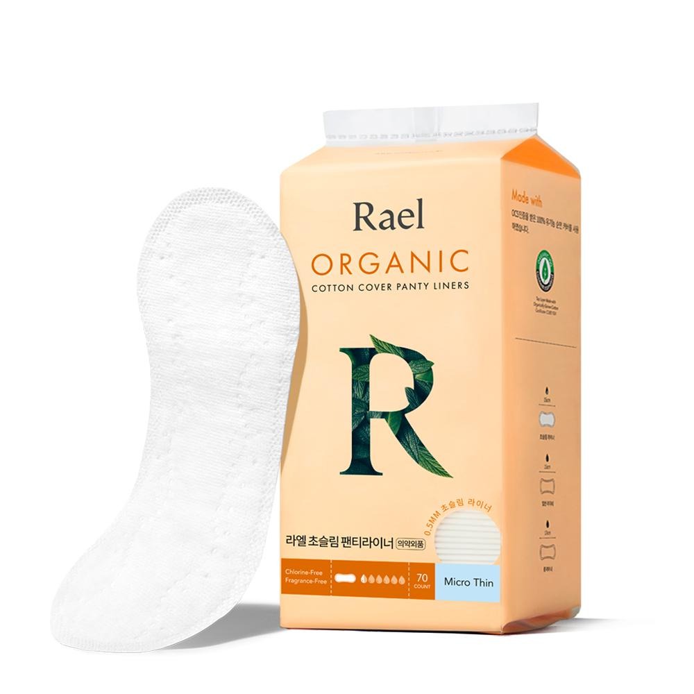 [رايل / Rael] Rael Organic Cotton Cover Panty Liners Micro Thin - 70 Count