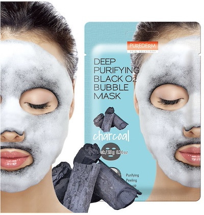 [بيورديرم/ Purederm] Purederm Deep Purifying Black O2 Bubble Mask Charcoal - 25g