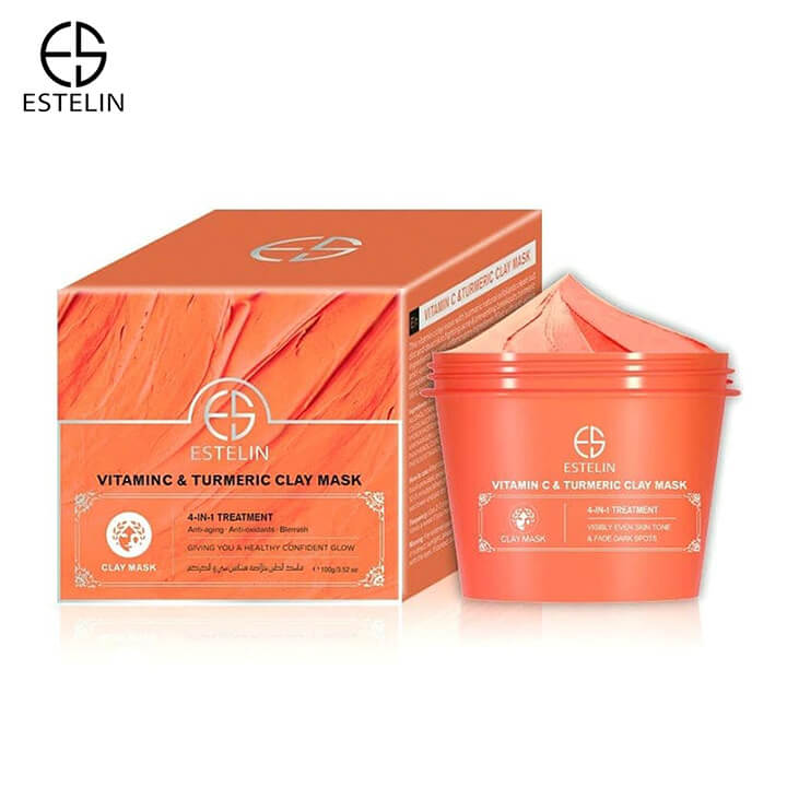 [إيستلاين/ ESTELIN] Estelin Vitamin C & Turmeric Clay Mask - 100g