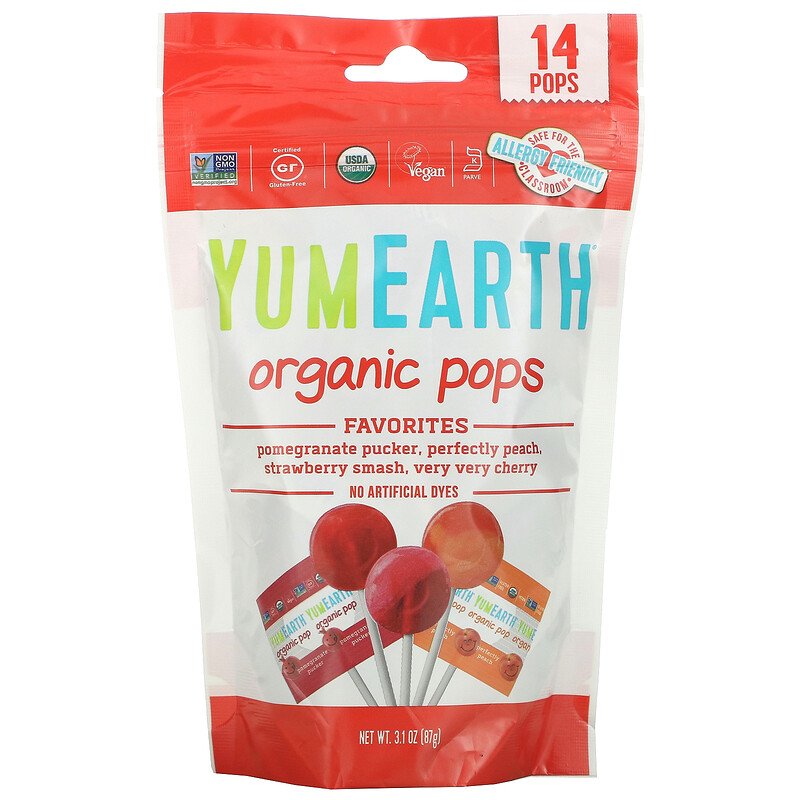 [يم ايرث / YumEarth] YumEarth Organic Pops Favorites -14 Pops