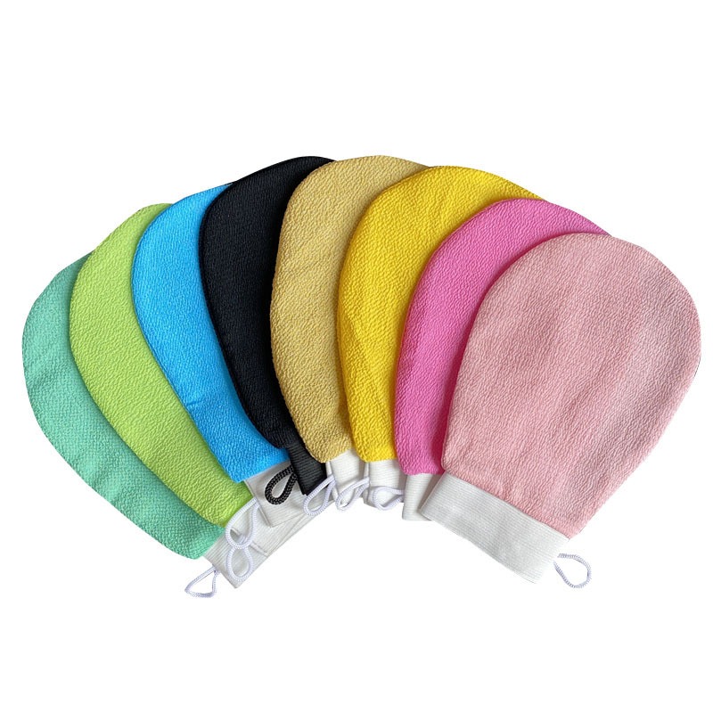 Exfoliating dry gloves